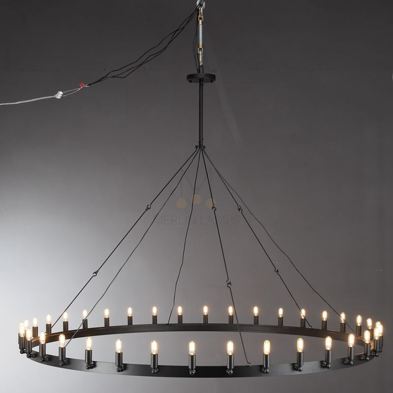 Dania Series Luxury Vintage Filament Round Chandelier, Classic Chandelier Lighting Fixture