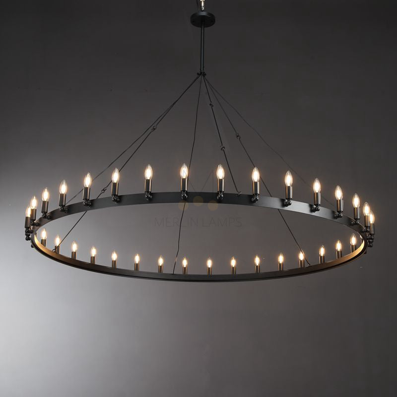 Dania Series Luxury Vintage Filament Round Chandelier, Classic Chandelier Lighting Fixture