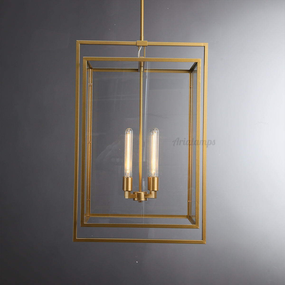 Becker Glass Lantern Modern Pendant Light 26" 34"