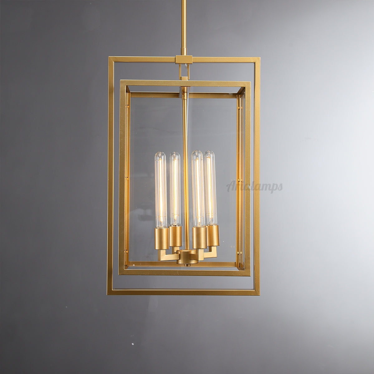 Becker Glass Lantern Modern Pendant Light 26" 34"