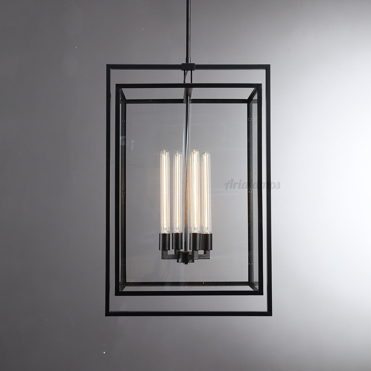 Becker Glass Lantern Modern Pendant Light 26" 34"