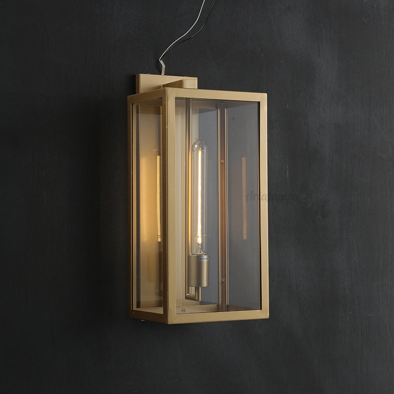 Becker Outdoor Square Lantern Wall Sconce 18"