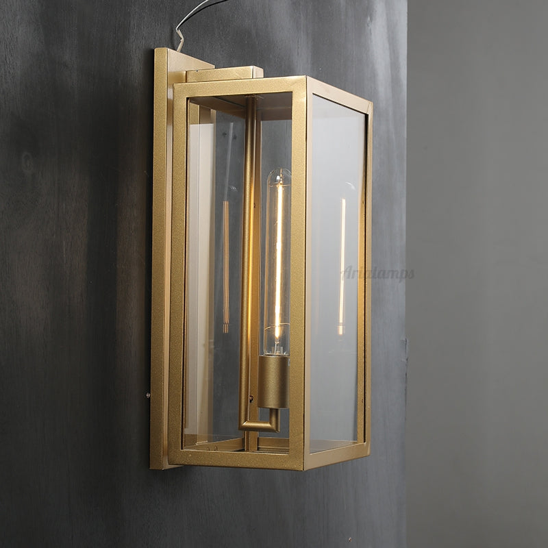 Becker Outdoor Square Lantern Wall Sconce 18"