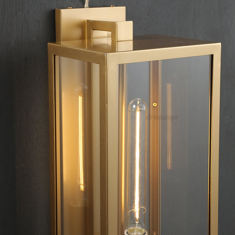 Becker Outdoor Square Lantern Wall Sconce 18"