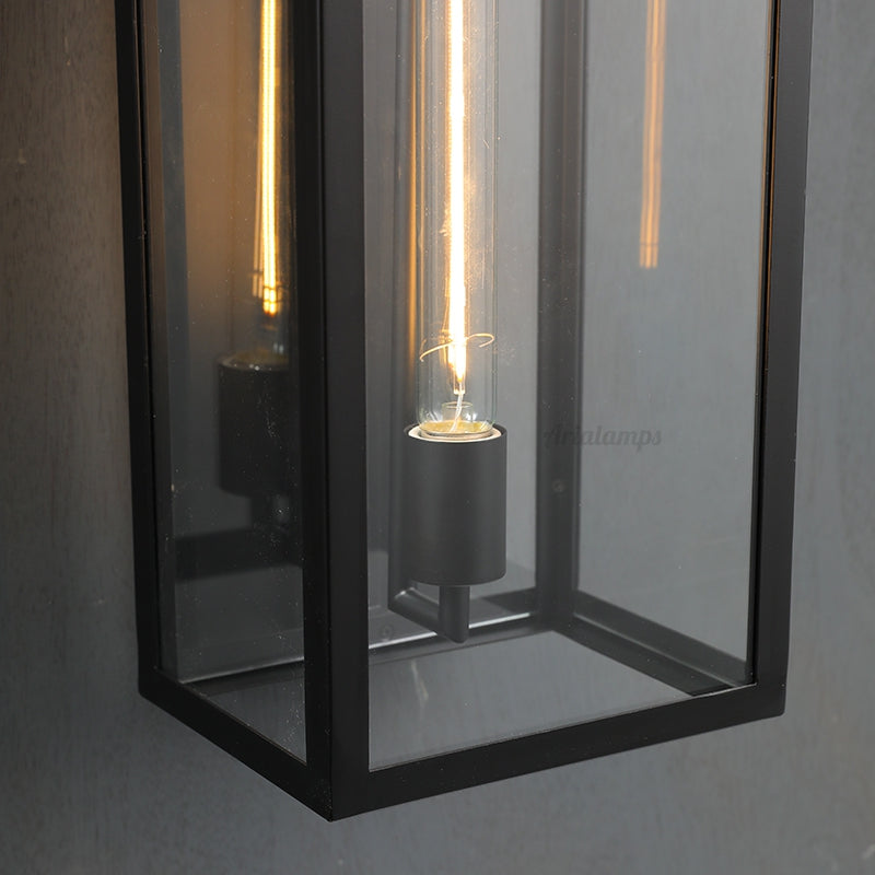 Becker Outdoor Square Lantern Wall Sconce 18"