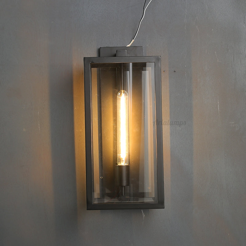 Becker Outdoor Square Lantern Wall Sconce 18"