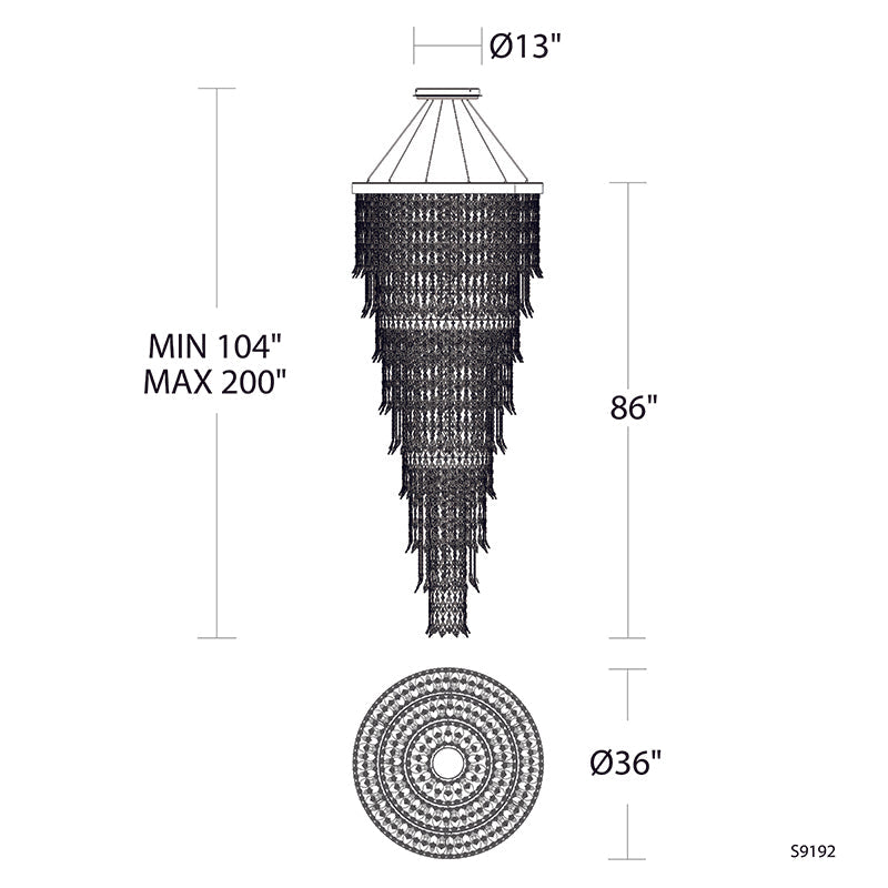 Aria S9192 Pavona 36" LED Pendant