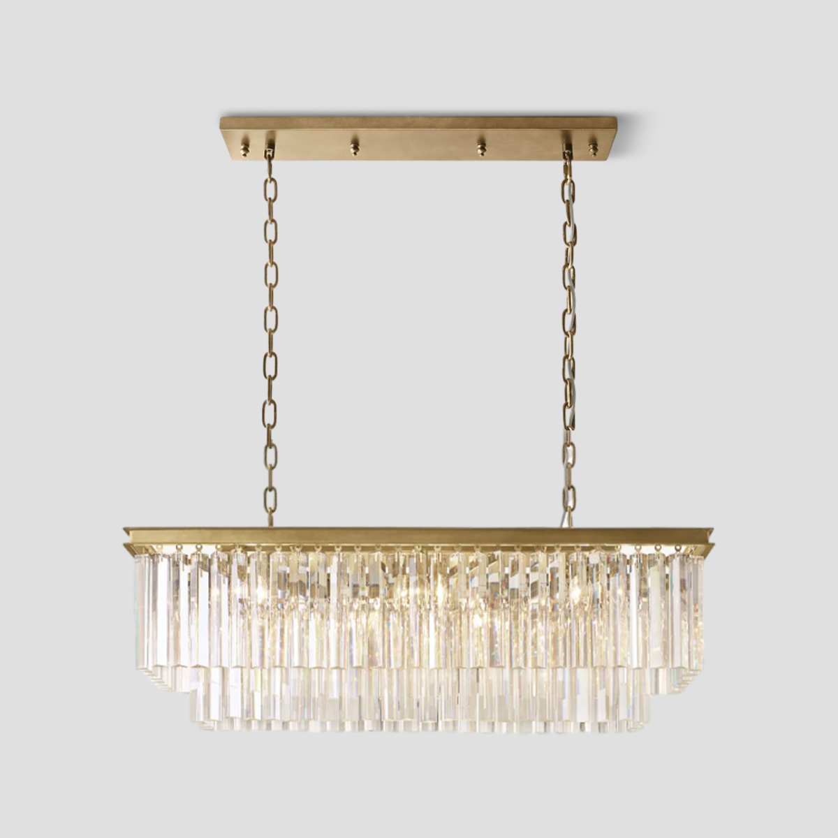 Odeon Crystal 2-Layer Rectangle Chandelier