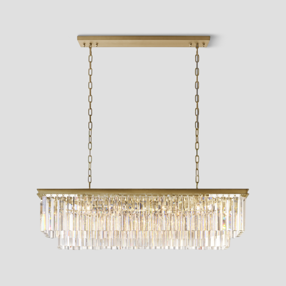 Odeon Crystal 2-Layer Rectangle Chandelier