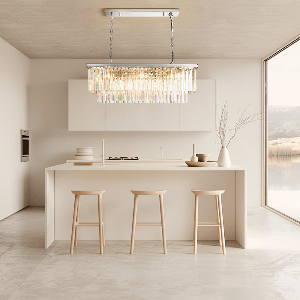 Odeon Crystal 2-Layer Rectangle Chandelier