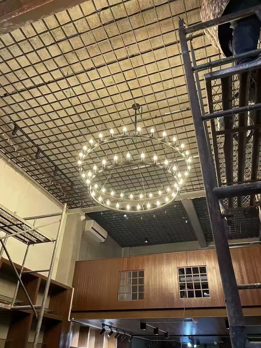 Dania Series Luxury Vintage Filament Round Chandelier, Classic Chandelier Lighting Fixture