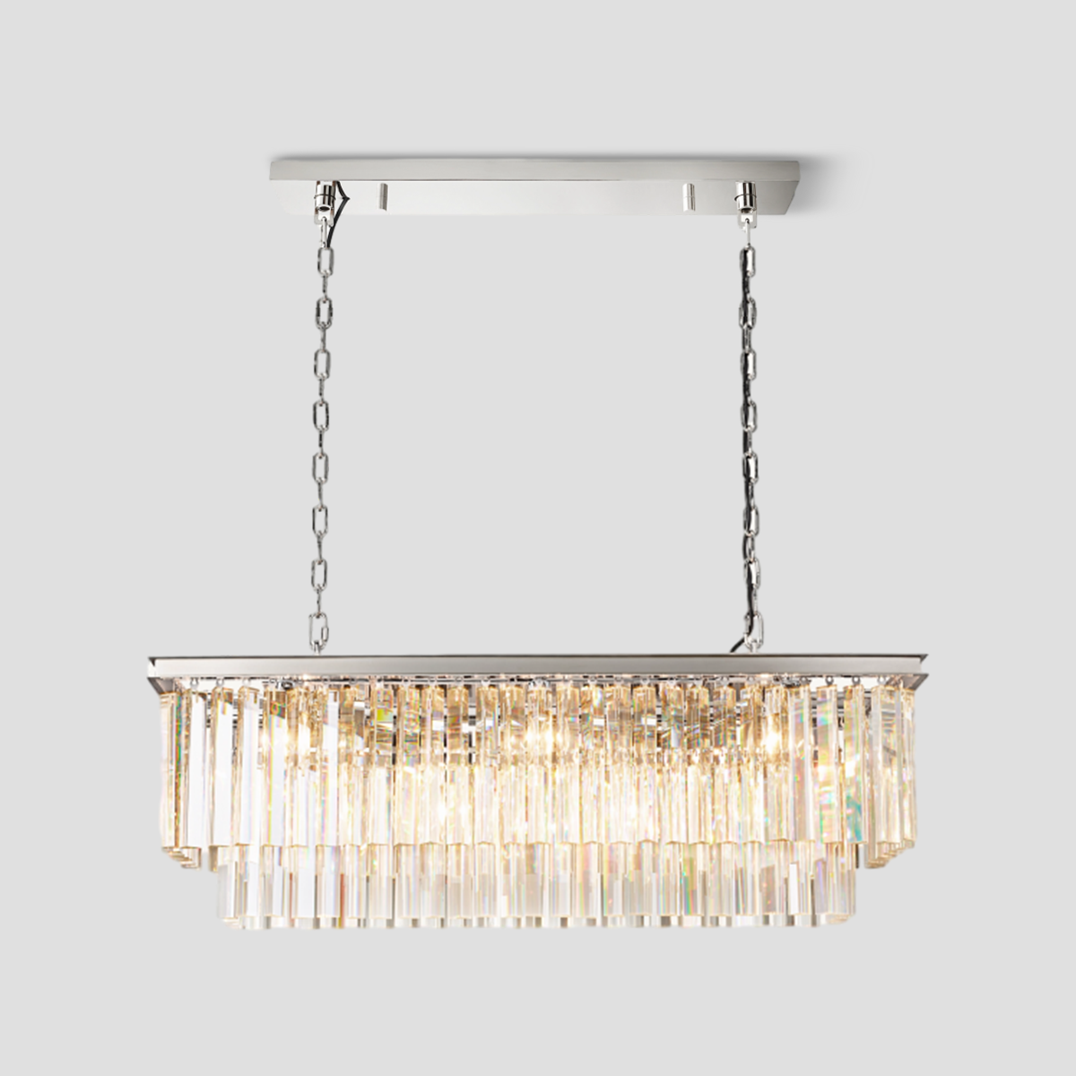 Odeon Crystal 2-Layer Rectangle Chandelier