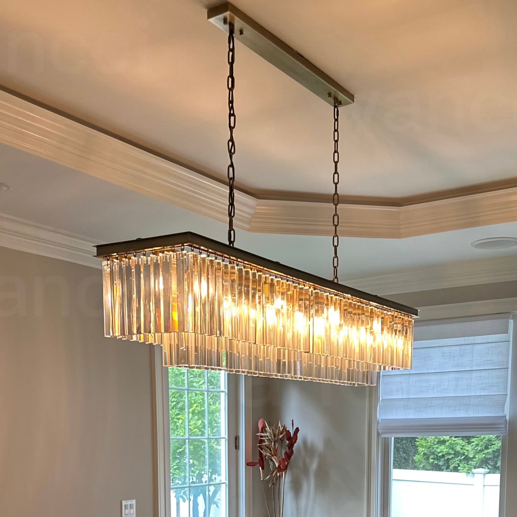 Odeon Crystal 2-Layer Rectangle Chandelier