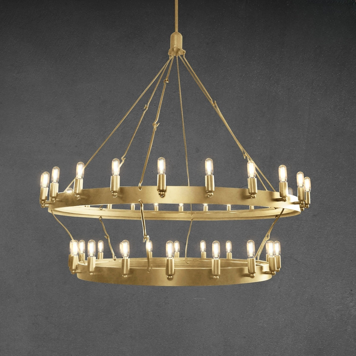 Dania Series Luxury Vintage Filament Round Chandelier, Classic Chandelier Lighting Fixture