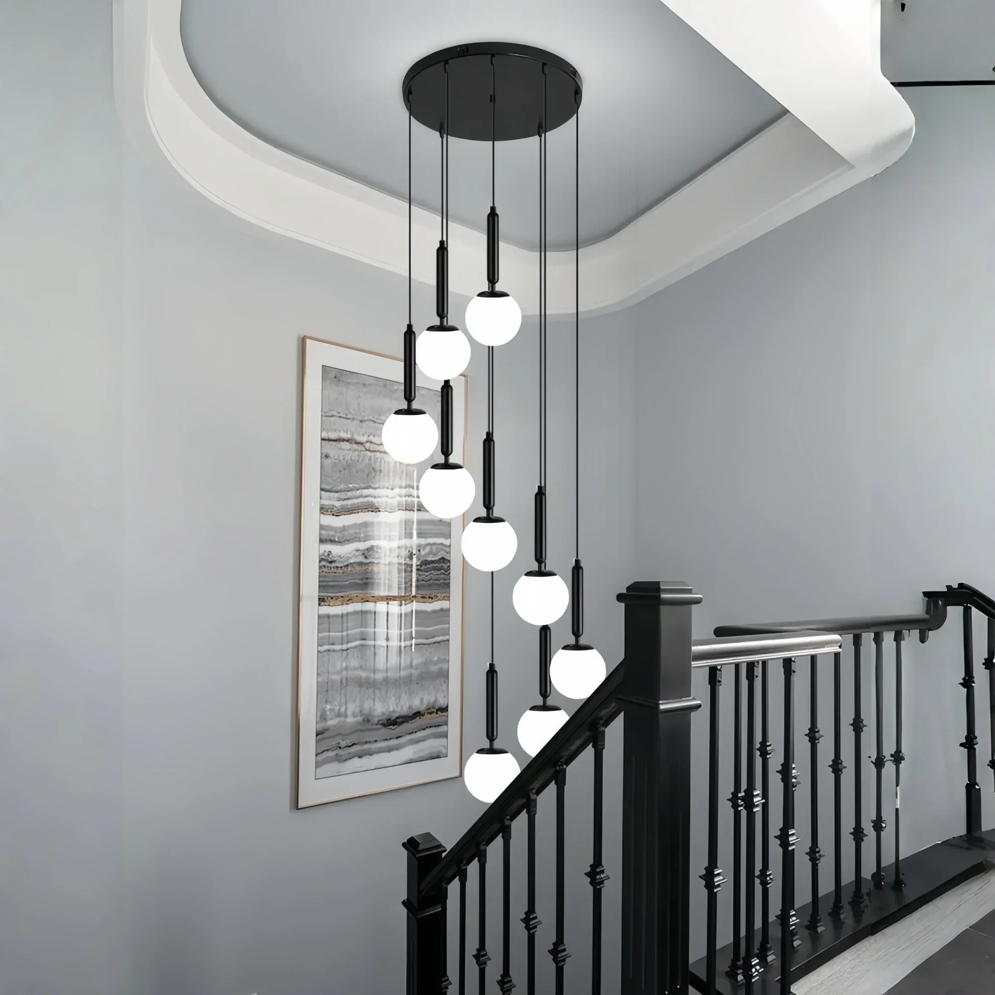 Nordic Extra Large Minimalist Long Pendant Light for High Ceiling Stai ...