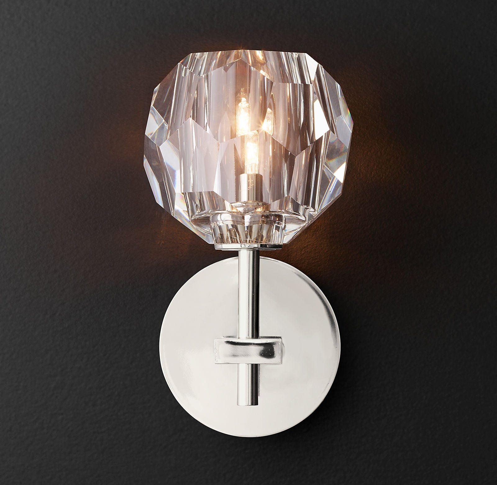 Bille De Clear Crystal Ball Wall Sconce 9"H