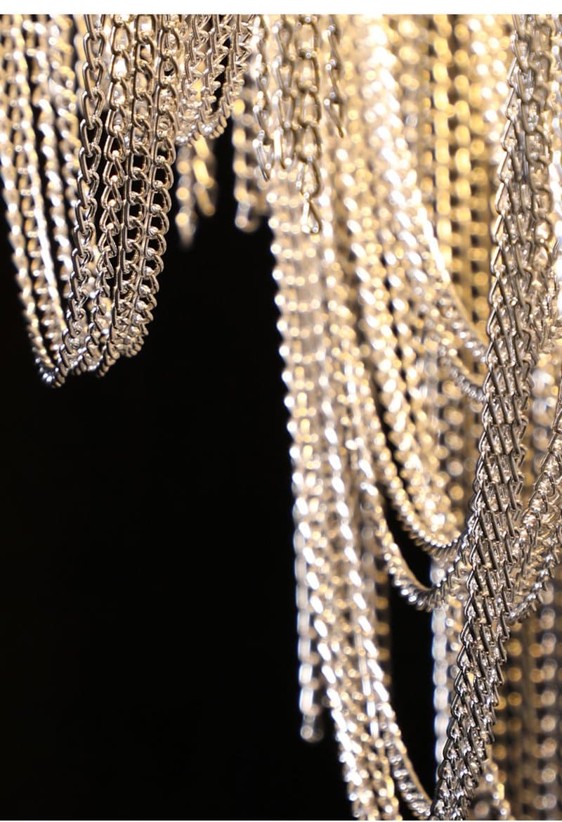 Aria Alana Aluminum Chain Tassel Long Branch Chandelier Light 35"