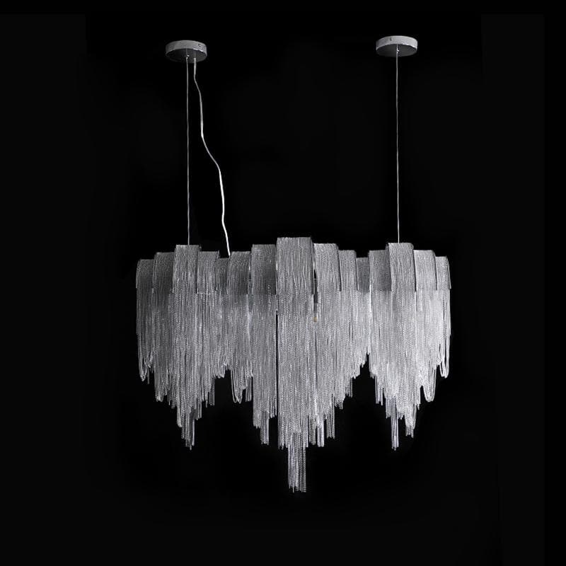 Aria Alana Aluminum Chain Tassel Long Branch Chandelier Light 35"