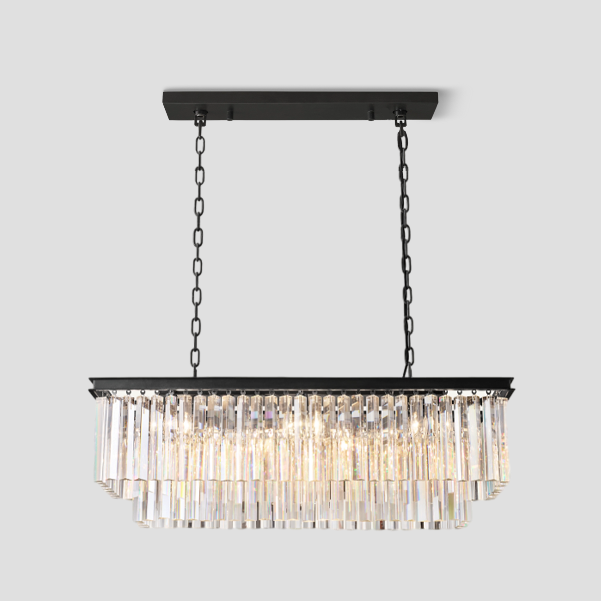 Odeon Crystal 2-Layer Rectangle Chandelier