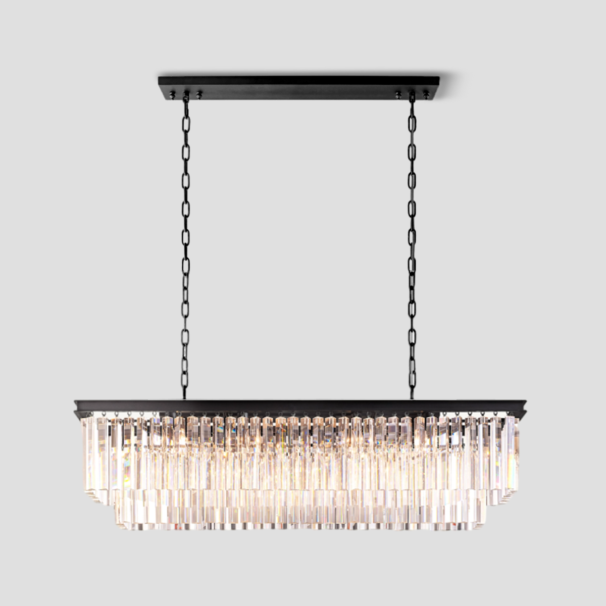 Odeon Crystal 2-Layer Rectangle Chandelier