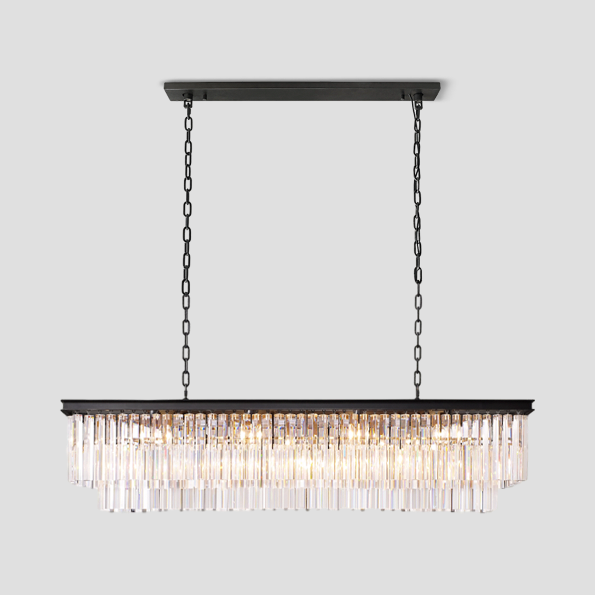 Odeon Crystal 2-Layer Rectangle Chandelier