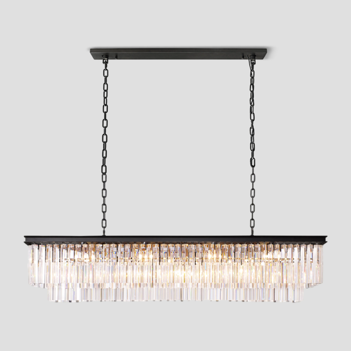Odeon Crystal 2-Layer Rectangle Chandelier