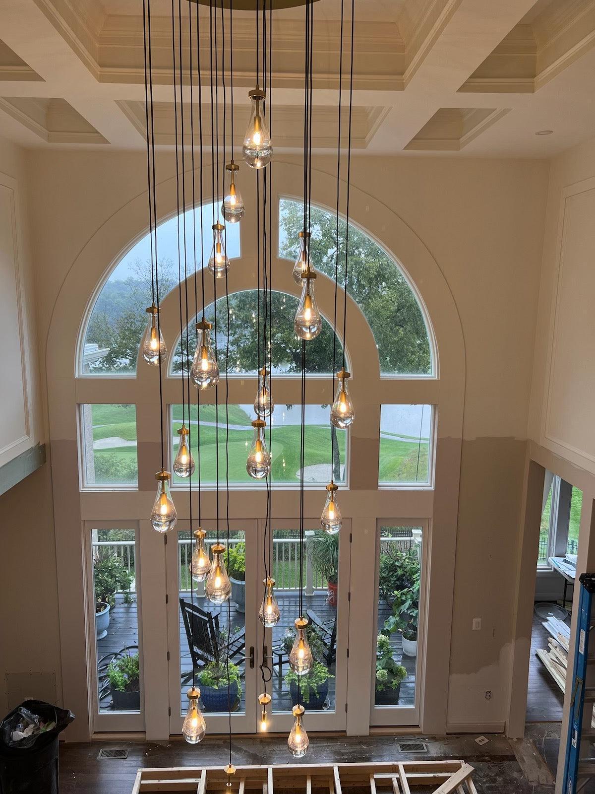 Raindrop Round Chandelier 60"