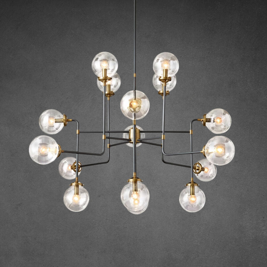Bistro Globe Clear Glass Chandelier 56″