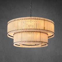 Lux Alabaster Round Tiered Chandelier 60″