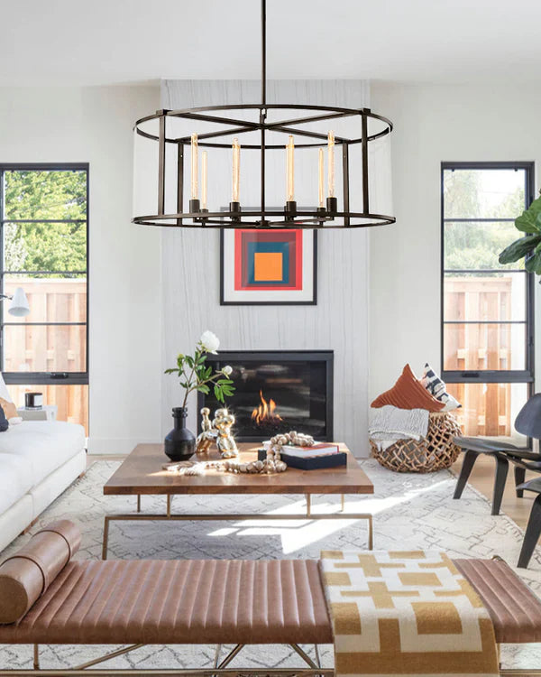 Baker Glass Lantern Modern Round Chandelier 33"44"55"