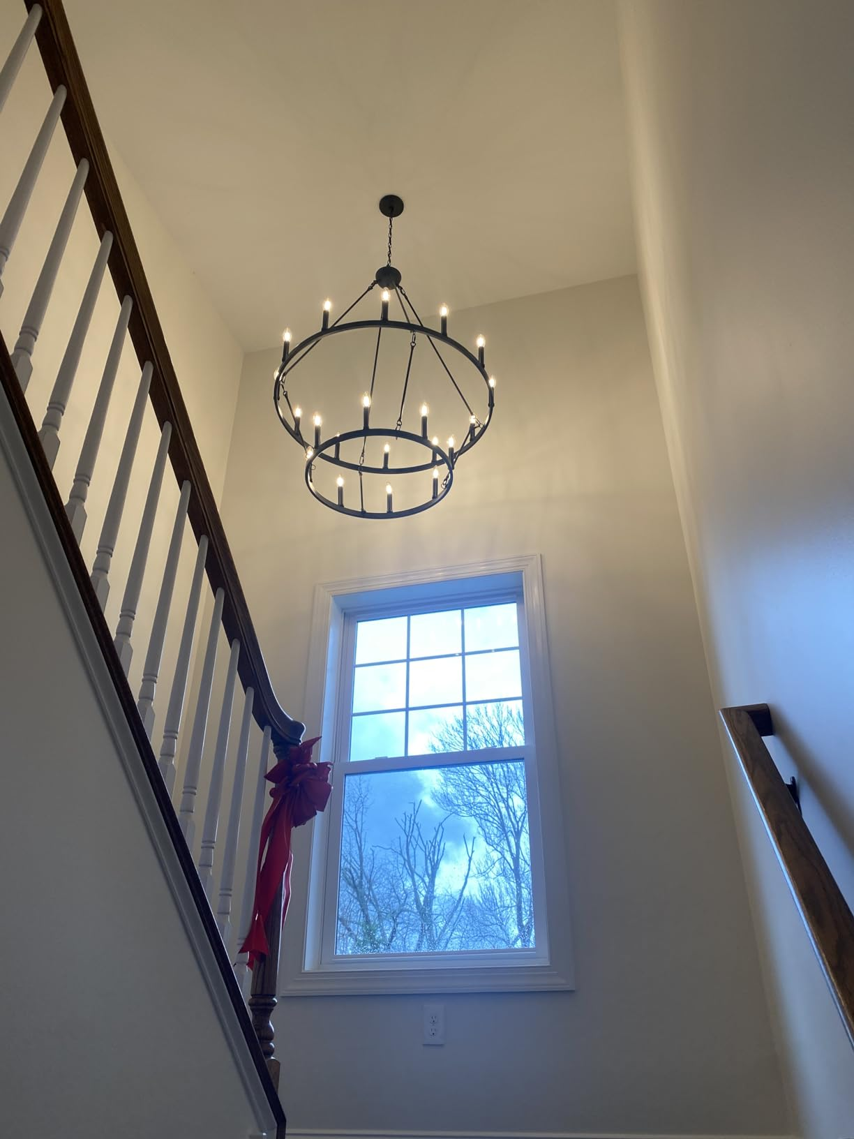 Camina Vintage Filament Two-Tier Round Chandelier 38"