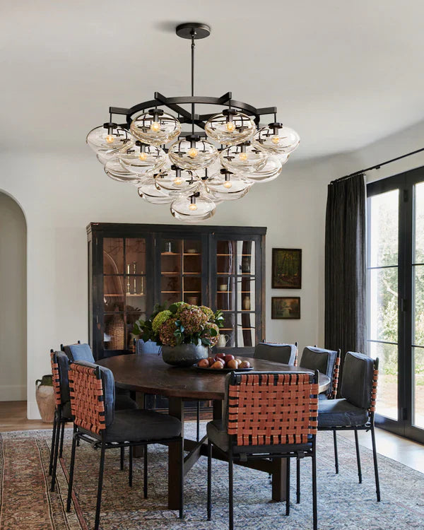 Cabrlet Clear Glass Round Chandelier 48"