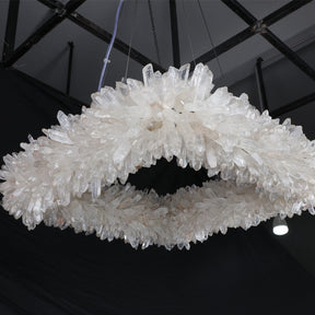 Modern 24'' Square Modern Geode Quartz Crystal Chandelier