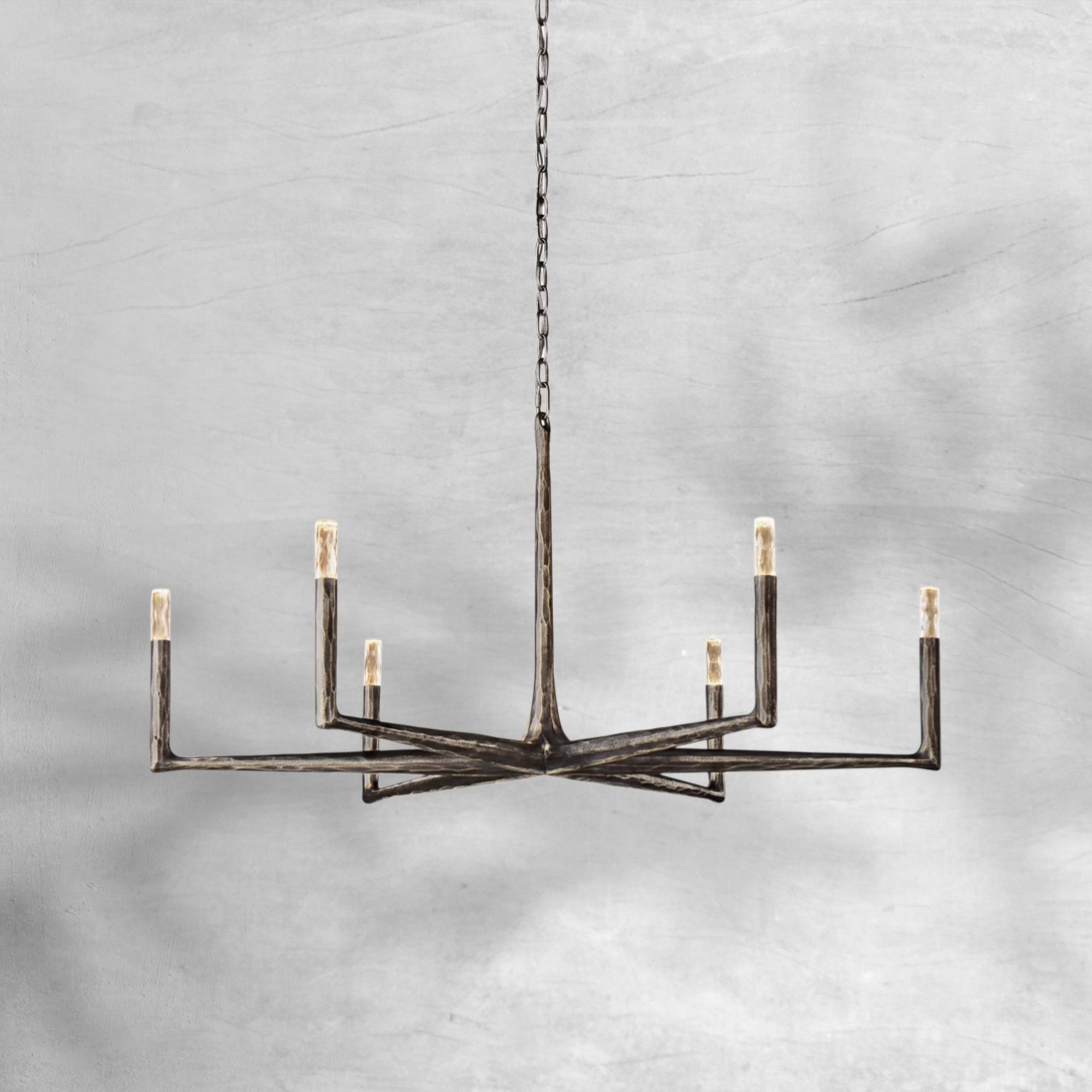 Thaddeas Forged Round Chandelier 36" 48” 60” 72”