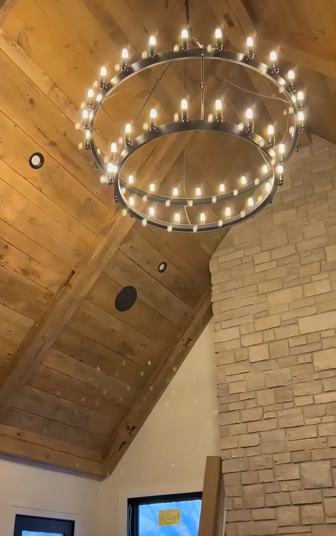 Camina Vintage Filament Two-Tier Round Chandelier 38"