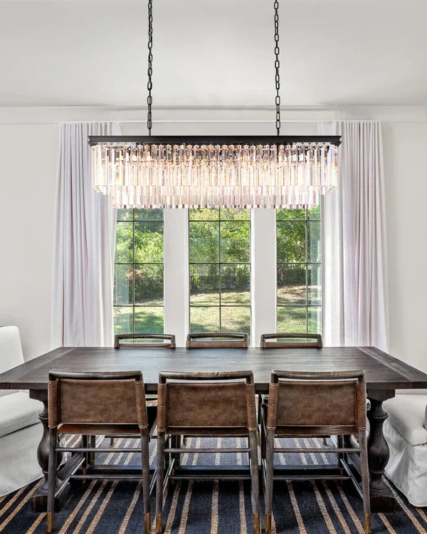 1920s Odaon Art Deco Rectangular Chandelier 40"