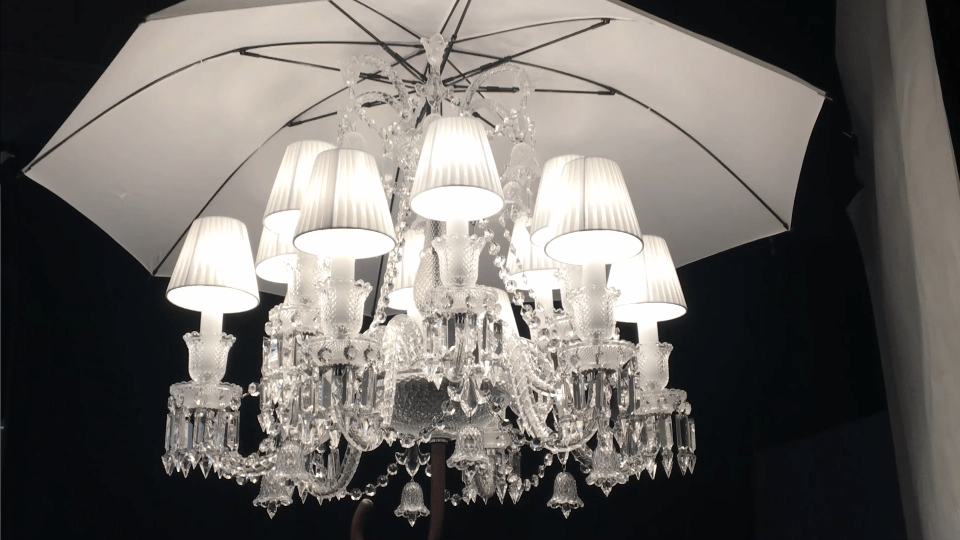 12 Lights Crystal Lighting with Umbrella - Arialamps