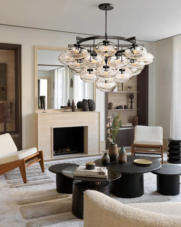 Cabrlet Clear Glass Round Chandelier 48"