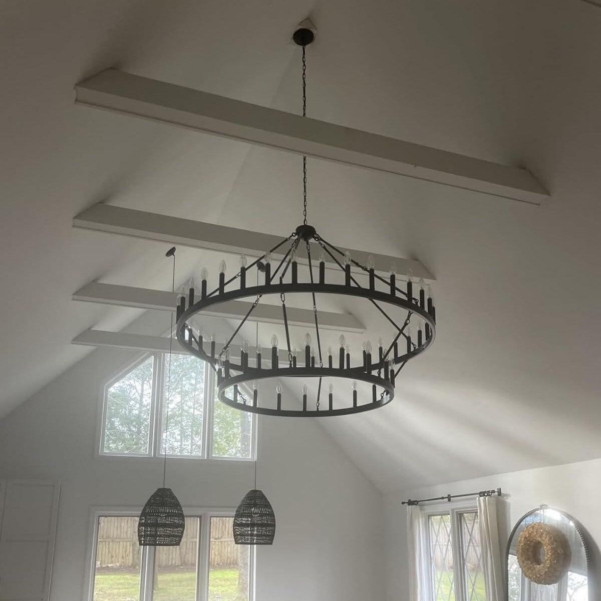 Camina Vintage Filament Two-Tier Round Chandelier 38"