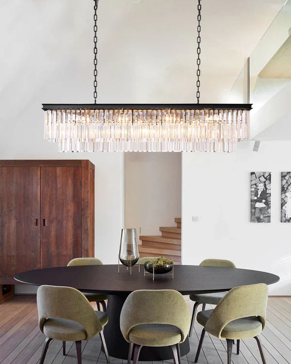 1920s Odaon Art Deco Rectangular Chandelier 40"