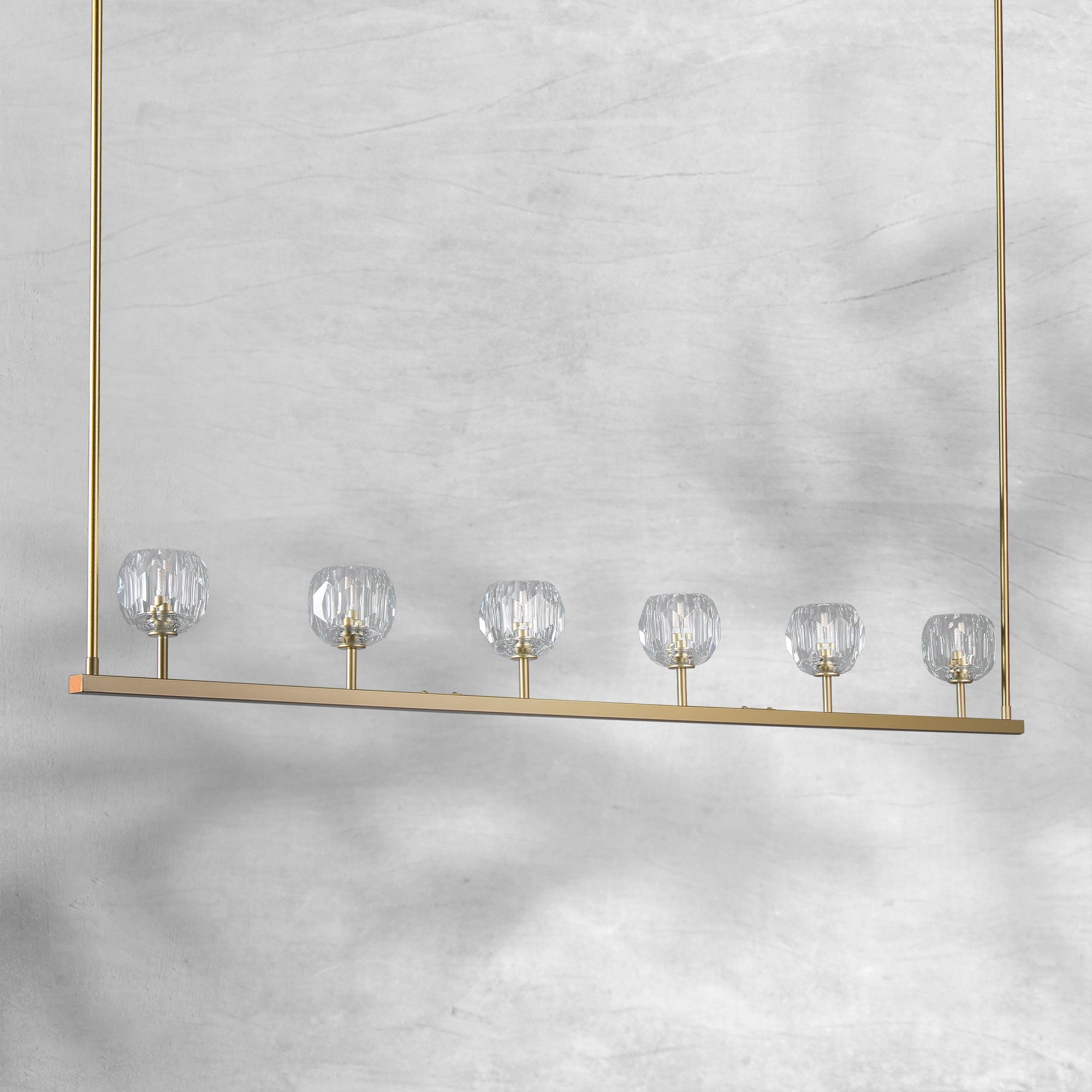 Bille De Crystal Ball Linear Chandelier 48” 60"