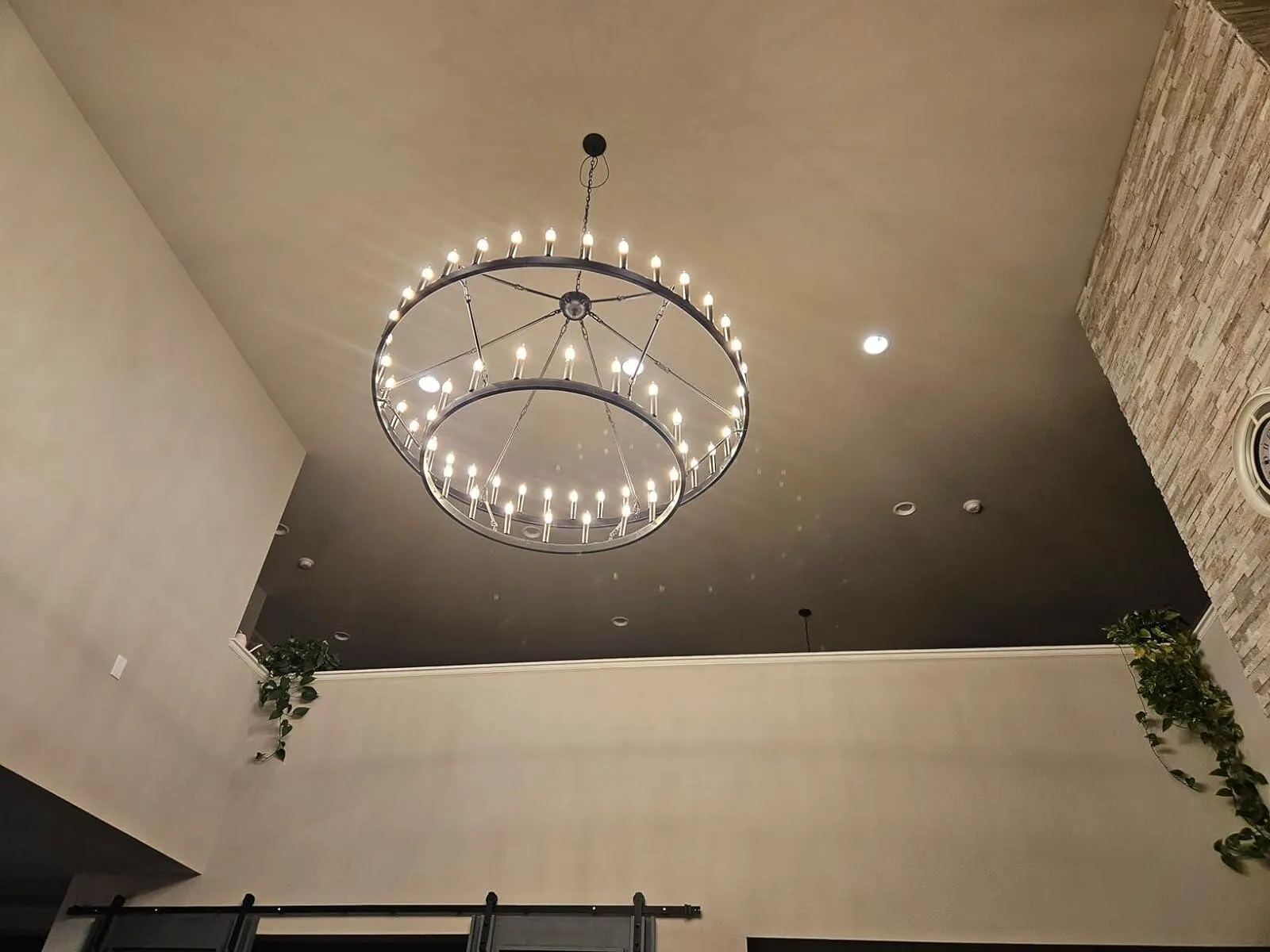 Camina Vintage Filament Two-Tier Round Chandelier 38"