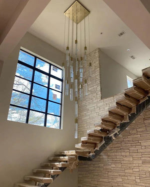 Aria Light Luxury Glacier Bubble Crystsal Chandelier in Gold/Chrome/Black Finish for Staircase/Foyer - Arialamps