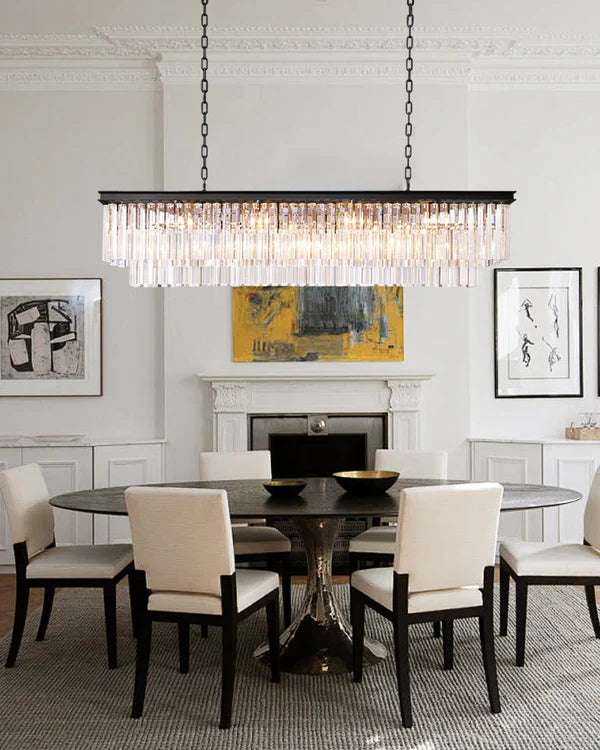 1920s Odaon Art Deco Rectangular Chandelier 40"