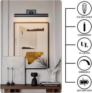18-Inch Brass Adjustable Dimmable Picture Light for Wall