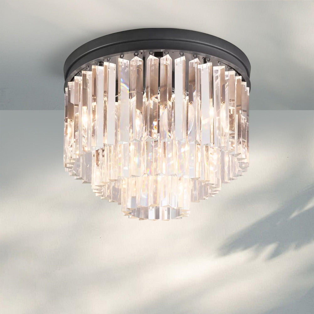 1920s Odaon Flushmount 20‘’-Flushmount 20''-Lacquered Burnished Brass-