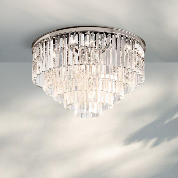 1920s Odaon Flushmount 20‘’-Flushmount 32''-Polished Nickel-