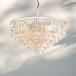 1920s Odaon Multi Tierd Round Chandelier 20"32"44"-44''-Polished Nickel-