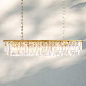 1920S Odaon Rectangular Chandelier 40-72"-Lacquered Burnished Brass-