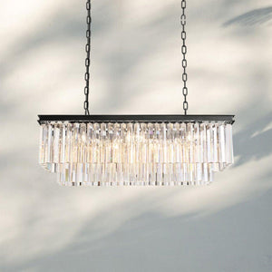 1920S Odaon Rectangular Chandelier 40-40"-Matte Black-